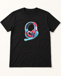 Retro Neon Headset Graphic Gaming Streetwear T-Shirt - Black