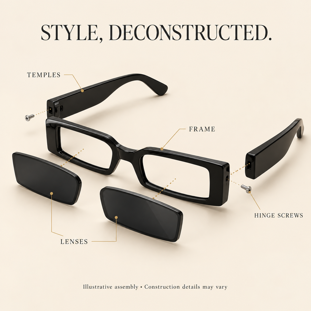 Nero Square Aviator Sunglasses – Premium Bold Black Frame