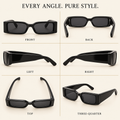 Nero Square Aviator Sunglasses – Premium Bold Black Frame