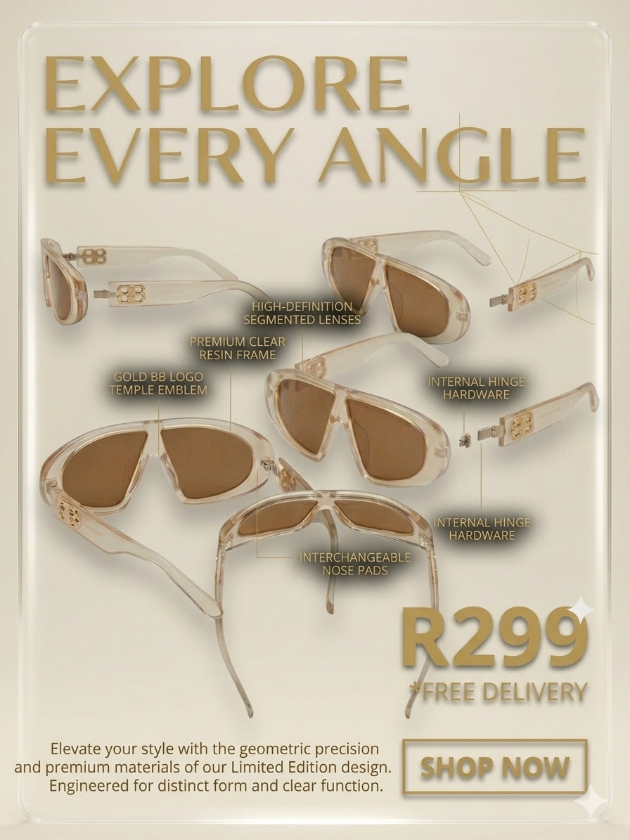 Halo Futuristic Aviator Sunglasses – Translucent Nude & Brown Tint