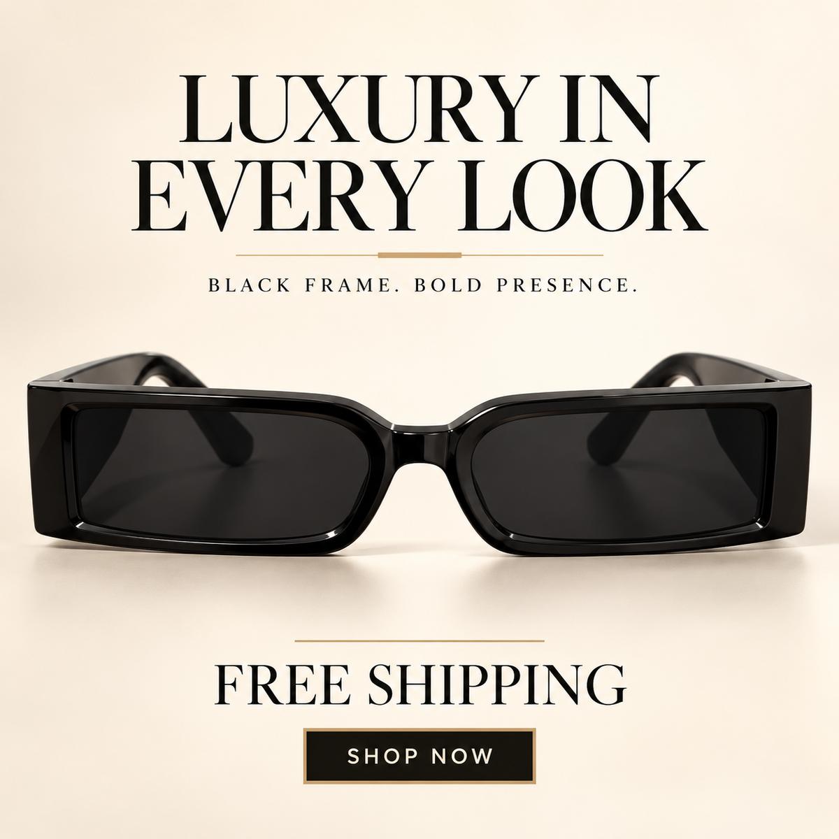 Nero Square Aviator Sunglasses – Premium Bold Black Frame